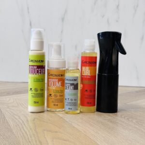 fluffie cg krullen chromalya leave in, volume mousse, fluide en gelee curl gel