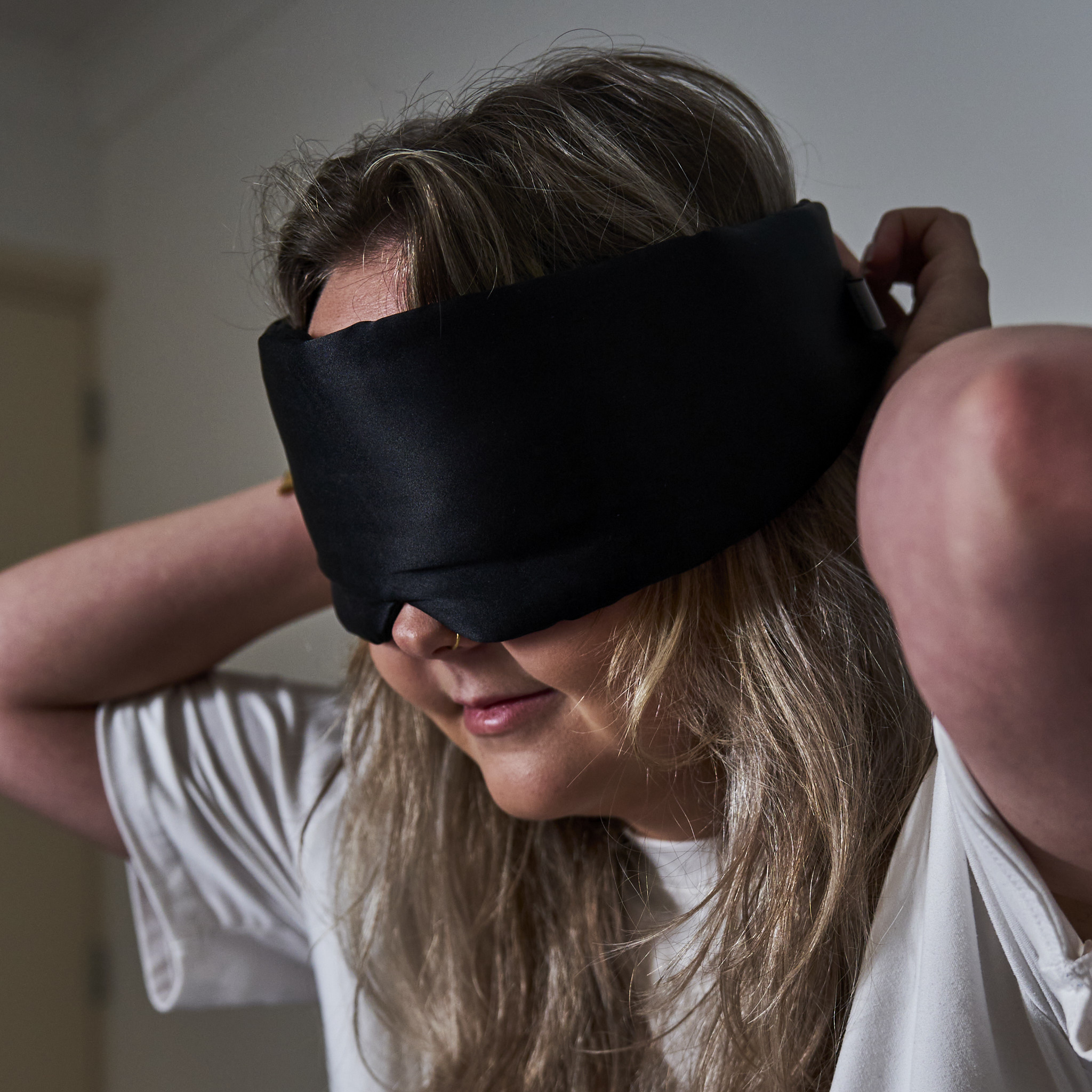 By Linn Slaapmasker 100% moerbei zijden - Zwart - Afbeelding 3