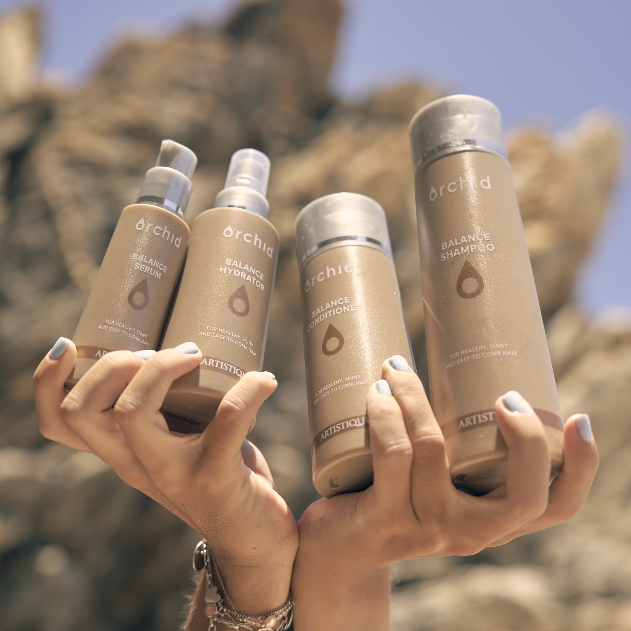 artistique orchid balance droog haar hydratatie by linn shampoo conditioner leave in serum