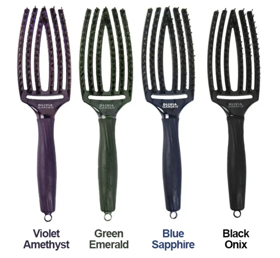 Olivia Garden Fingerbrush Boar & Nylon - Violet Amethyst - Afbeelding 2
